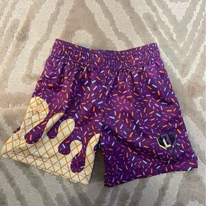 Baseball Lifestyle Ice Cream Youth Shorts Small - Cosmic Cone Crunch